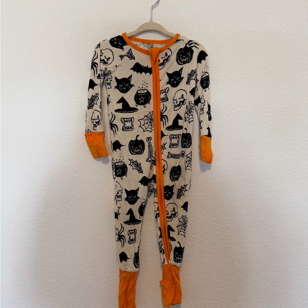 Little Sleepies Black and Orange Kids Footie